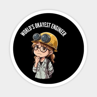 World's Okayest Construction Engineer v4 (round) Magnet